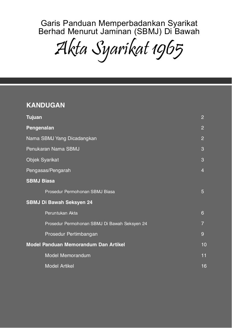 akta syarikat 1965